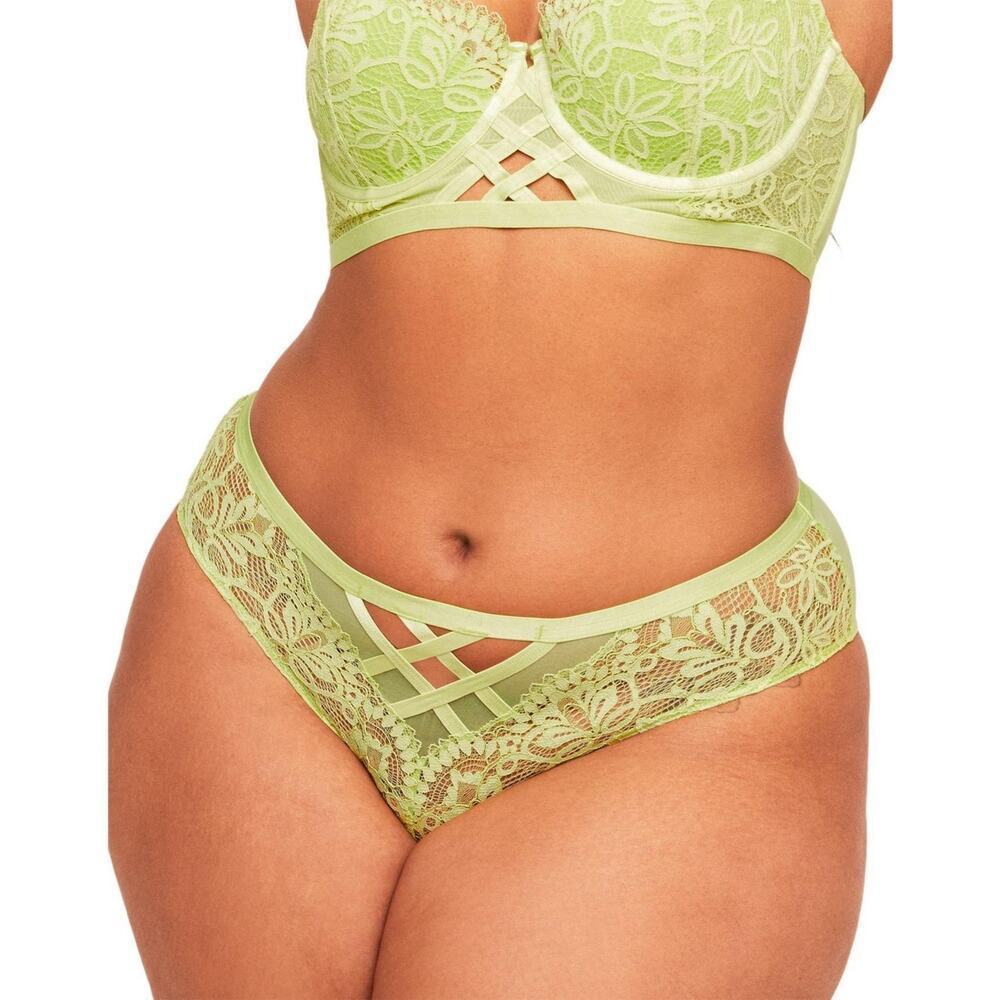 NWT Adore Me Women's Lime Green Diara Hipster Thong Panty Size 3X